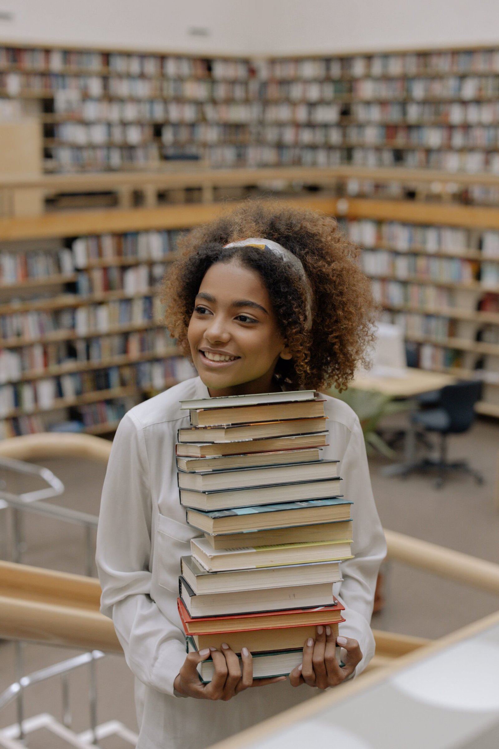 Medical student carrying books